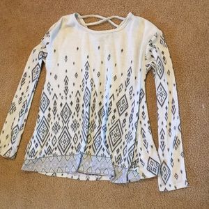 light blue long sleeved shirt